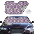 thumbnail image 1 of Picia Violets Flowers Curved Windshield Sunshade Accordion Folding Style Auto Shade for Car Truck SUV Van Blocks UV Ray Sun Visor Protector -Small, 1 of 7