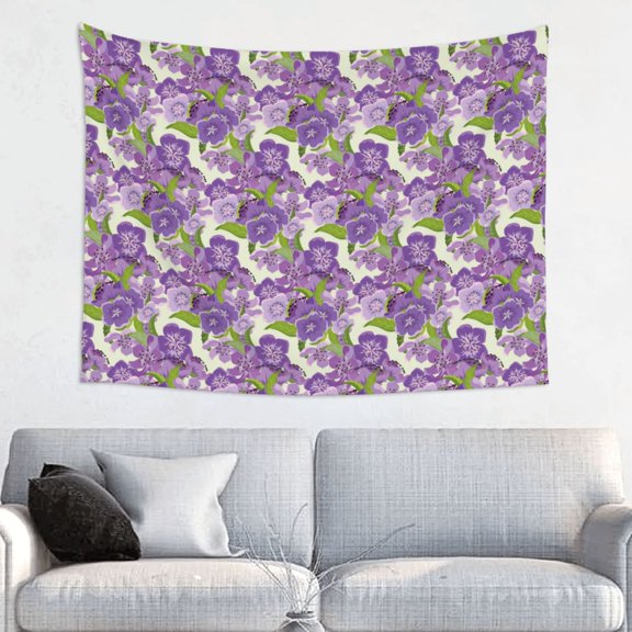 Picia Violets Flowers Pattern Tapestry-Tapestries for Bedroom Living Room Dorm(29x37")