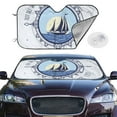 thumbnail image 1 of Picia Not All Who Wander Are Lost2 Curved Windshield Sunshade Accordion Folding Style Auto Shade for Car Truck SUV Van Blocks UV Ray Sun Visor Protector -Small, 1 of 7