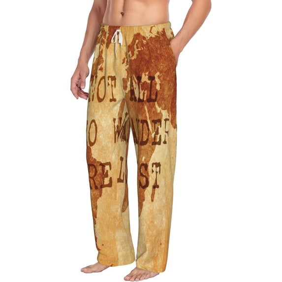Picia Not All Those Who Wander Are Lost2 Mens Soft Woven Cotton Elastic Waistband Sleep Pajama Pant Lounge Sleep Pant With Pockets And Drawstring-XX-Large