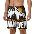 thumbnail image 1 of Picia Not All Who Wander Are Lost4 pattern Mens Swim Trunks with Compression Liner Stretch Beach Shorts Quick Dry with Zipper Pockets No-Chafing Board Shorts-Small, 1 of 9