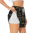 thumbnail image 1 of Picia Wasp and Florals Pattern Women's 2 in 1 Athletic Running Shorts High Waisted Workout Casual Gym Sweat Shorts with Comfy Liner Zipper Pockets-XX-Large, 1 of 9