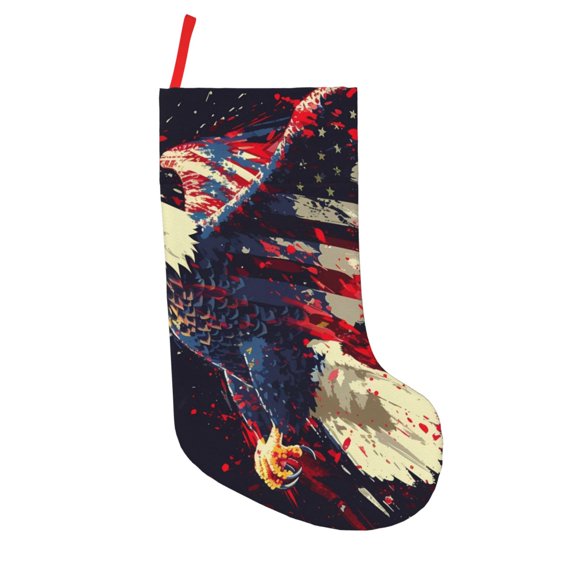 Picia Watercolor Bald Eagle for 18in Christmas Stockings, Xmas Stocking for Kids, Holiday and Family Stocking for Fireplace or Party Decoration