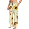thumbnail image 1 of Picia Watercolor Bee Honey Honeycomb Bee Mens Soft Woven Cotton Elastic Waistband Sleep Pajama Pant Lounge Sleep Pant With Pockets And Drawstring-Large, 1 of 9