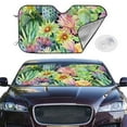 thumbnail image 1 of Picia Watercolor Blooming Cactus Curved Windshield Sunshade Accordion Folding Style Auto Shade for Car Truck SUV Van Blocks UV Ray Sun Visor Protector -Medium, 1 of 7