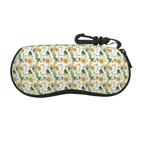 Picia Watercolor Bright Sunflowers Print Sunglasses Case, Eyeglasses Case Protector Large Glasses Case, Key Lock Case Protective Glasses Holder Eyeglasses Cases
