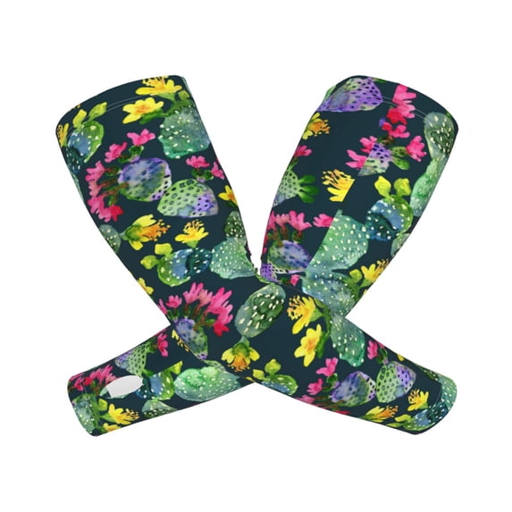 Picia Watercolor Cactuses Arm Sleeves for Men and Women - Tattoo Cover Up UPF 50+ Cooling Sports Sleeve for Basketball Golf Football-One Size