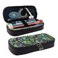 thumbnail image 1 of Picia Watercolor Cactuses Pattern Large Capacity PU Leather Pencil Case Organizer Pen Marker Holder Double Zipper Storage Bag Big Pencil Pouch for College Office, 1 of 6