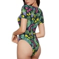thumbnail image 1 of Picia Watercolor Cactuses Womens One Piece Swimsuits Modest Tummy Control Bathing Suits Lace Up Slimming Swim Suit-Medium, 1 of 9