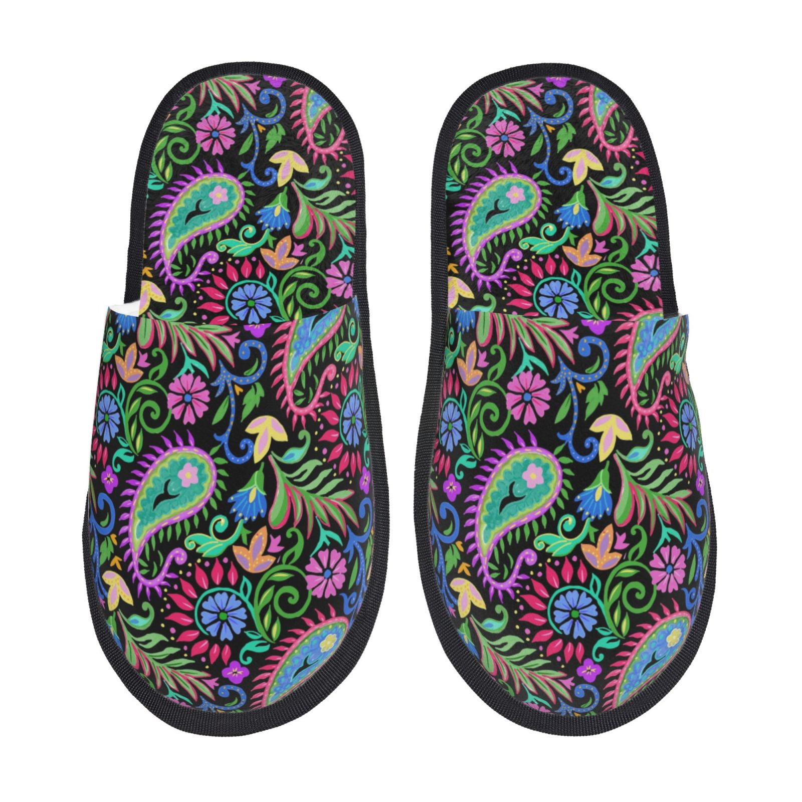 Purple Paisley Pattern Print Premium Home Slippers main image 0