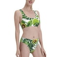 thumbnail image 1 of Picia Watercolor Green Tropical Women's High Waisted Bikini Scoop Neck Swimsuit Two Pieces Bathing Suit-X-Large, 1 of 8