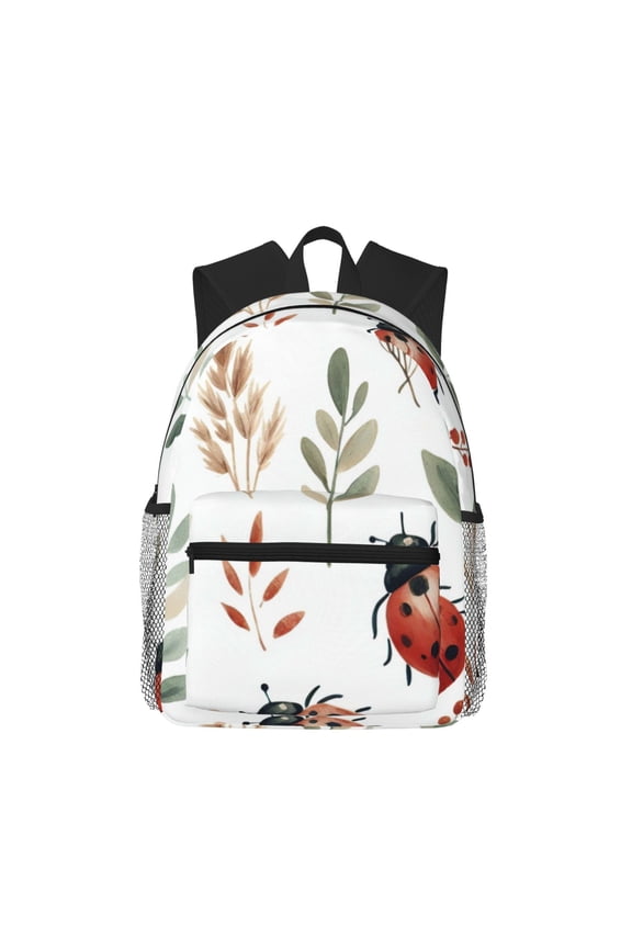 Watercolor Ladybug Large Capacity Backpack Classic Style Backpack Casual Backpack Water-Resistant School Work Travel Outdoor Backpack