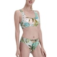 thumbnail image 1 of Picia Watercolor Palm Tree Women's High Waisted Bikini Scoop Neck Swimsuit Two Pieces Bathing Suit-, 1 of 8