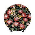 thumbnail image 1 of Picia Watercolor Red Wildflowers Pattern Bone China Decorative Plate – Wall Decor with Stand and Adhesive, Elegant Ornament for Living Room, Office, or Entryway-8in, 1 of 6
