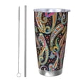 thumbnail image 1 of Picia Watercolor Romantic Paisley Pattern 20 oz Tumbler Stainless Steel Vacuum Insulated Coffee Ice Cup Double Wall Travel Flask Dual Lid Water Bottle, Eco-friendly Car Cup, 1 of 8