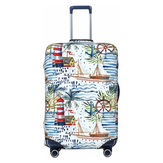 Picia Watercolor Sailboat Luggage Protector Cover Thicken Suitcase Protector Cover Fit 18-32 Inch Luggage-Large