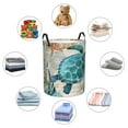 thumbnail image 1 of Picia Watercolor Sea Turtle Large Laundry Basket, Waterproof, Freestanding Laundry Hamper, Collapsible Tall Clothes Hamper with Extended Handles-Medium, 1 of 8