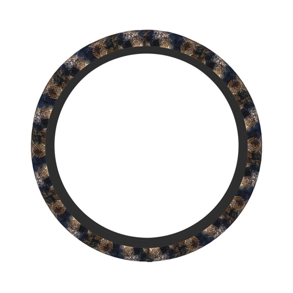 Picia Watercolor Snake Skin Car Steering Wheel Cover, Non-Slip, Breathable, Universal 15 inch