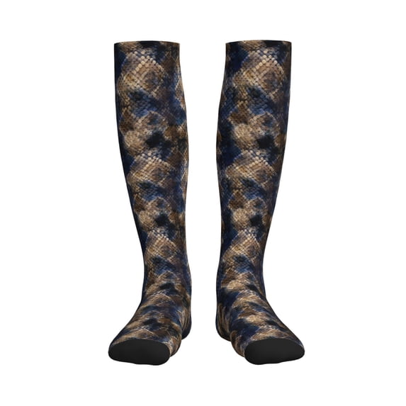 Picia Watercolor Snake Skin Printed Sports Compression Socks - 15-20mmHg Graduated Compression, High-Performance Soft and Breathable Socks for Men and Women