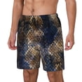 thumbnail image 1 of Picia Watercolor Snake Skin pattern Mens Swim Trunks with Compression Liner Stretch Beach Shorts Quick Dry with Zipper Pockets No-Chafing Board Shorts-, 1 of 1