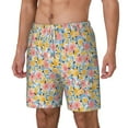 thumbnail image 1 of Picia Watercolor Wildflowers pattern Mens Swim Trunks with Compression Liner Stretch Beach Shorts Quick Dry with Zipper Pockets No-Chafing Board Shorts-Large, 1 of 9