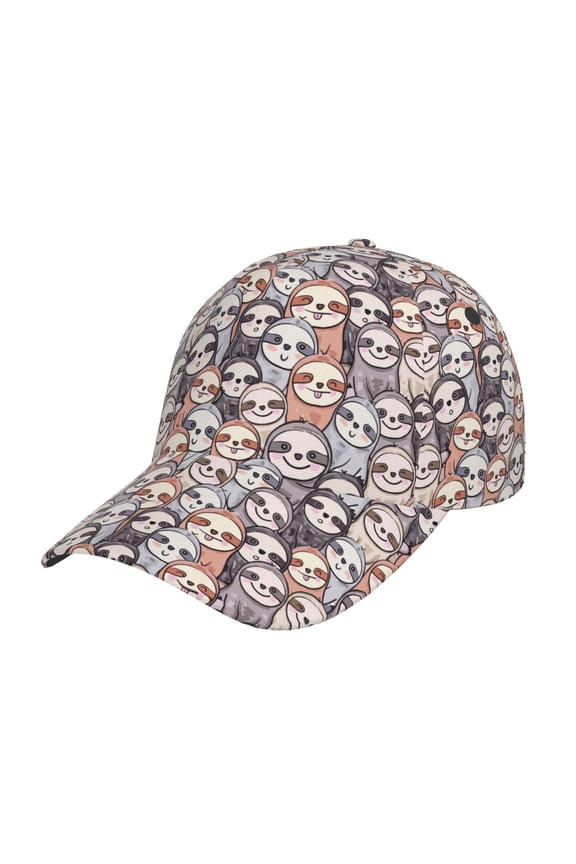Watercolor cute slow loris Pattern Trucker Low Profile Hat Men Women Baseball Cap Dad Hat Adjustable Unconstructed Plain Cap