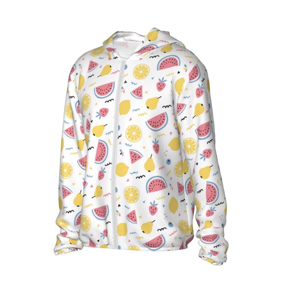 Picia Watermelon And Lemon Women's Men's UPF 50  Sun Protection Hoodie Shirt Long Sleeve SPF Fishing Outdoor UV Hiking Lightweight Shirts-Medium