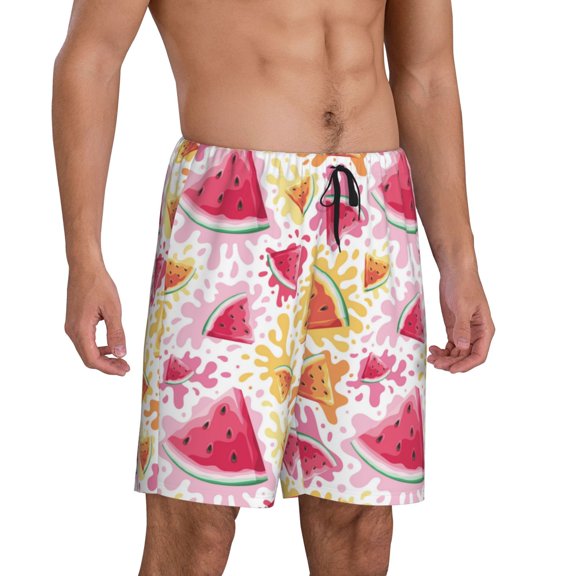 Picia Watermelon Pajama Shorts for Men, Men's Pajama Bottoms, Sleepwear,Short Pajama Pants-Medium