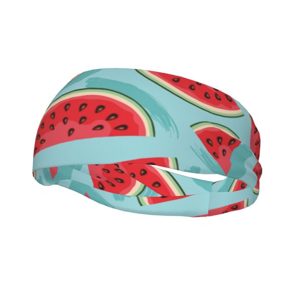 Picia Watermelon Print Mens Running Headband,Mens Sweatband Sports Headband for Running,Cycling,Basketball,Yoga,Fitness Workout