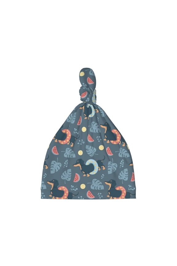 Watermelons Dachshunds Printed Preemie Hats for Baby Girls Cotton Premature Knot Hats Newborn Hospital Cap Warm Knot Beanie Nicu for Preemie Girls and Boys
