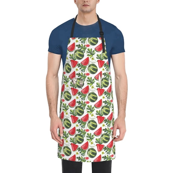 Picia Watermelons Waterproof Apron for Unisex Adult - Adjustable Bib Apron with Pockets, Ideal for Cooking, Gardening, Painting, and Household Chores