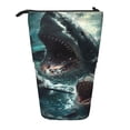 thumbnail image 1 of Picia Wave Ocean Animal Shark Print Telescopic Pencil Case, Telescopic Pen Holder Telescopic Pencil Pouch Bag Stationery Pencil Case Box Storage Organizer Makeup Bag, 1 of 6