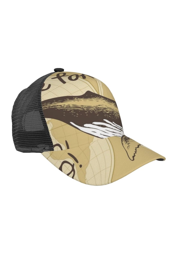 We Live for Adventure Pattern Trucker Hat,Baseball Cap,Sun Protection Cap,Stylish Headwear,Leisure Cap,Outdoor Sports Cap