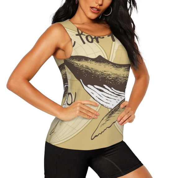 Picia We Live for Adventure Pattern Women's Workout Tank Top,Breathable Activewear,Slim Fit Athletic Top,Versatile Workout Moisture-wicking top-Large