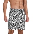 thumbnail image 1 of Picia Weave Geometric Pajama Shorts for Men, Men's Pajama Bottoms, Sleepwear,Short Pajama Pants-Large, 1 of 9