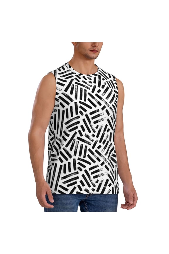 Weave Geometric mens Cotton Tank Undershirts , Moisture-wicking Ribbed Tanks, Lightweight Cotton Tank Undershirts-XX-Large