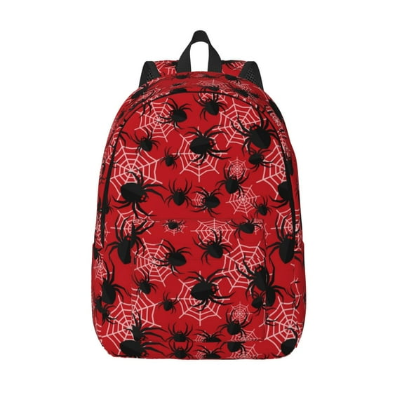 Picia A Web With A Spider 1 Printed Canvas Daypack - Stylish and Durable Vintage Compact Backpack - Class, Work, Travel, or Laptop Bookbag,Organized Compartments-Small