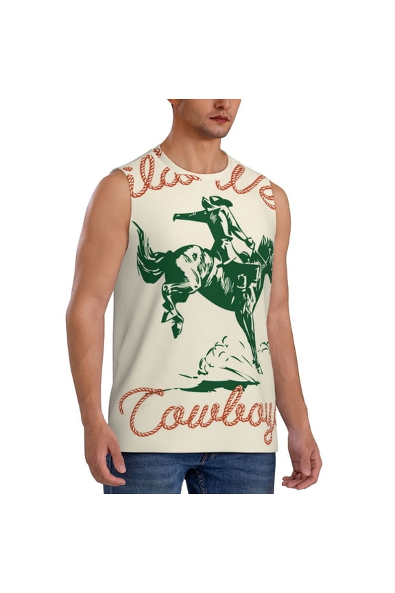 West Cowboys mens Cotton Tank Undershirts , Moisture-wicking Ribbed Tanks, Lightweight Cotton Tank Undershirts-Small