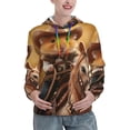 thumbnail image 1 of Picia Western Cowboy Guinea Pig Pattern Casual Women's Hoodie, Hooded Sweatshirt with Kangaroo Pocket, Comfortable Pullover with Eye-catching Drawstrings-X-Large, 1 of 7