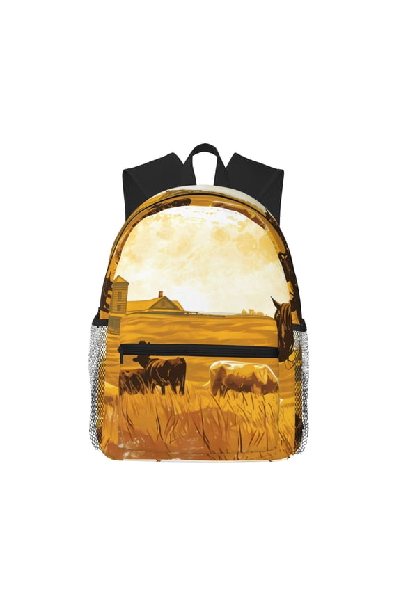Western Cowboy Ranch Large Capacity Backpack Classic Style Backpack Casual Backpack Water-Resistant School Work Travel Outdoor Backpack