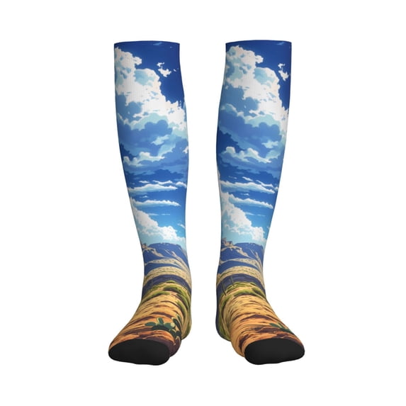 Picia Western Desert Cactus Printed Sports Compression Socks - 15-20mmHg Graduated Compression, High-Performance Soft and Breathable Socks for Men and Women