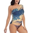 thumbnail image 1 of Picia Western Desert Cloud Cowboy Pattern Women's One Piece Swimsuits,One Shoulder Swimwear Asymmetric ,Ruffle Monokinis Bathing Suits,High Waisted Flattering Bathing Suits-Large, 1 of 8