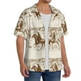 thumbnail image 1 of Picia Western Desert Cowboys1 Men's Linen Shirts Short Sleeve Cuban Beach Shirts Casual Shirts Button Down Shirt for Men Beach Summer Wedding Shirt-X-Large, 1 of 7