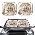 thumbnail image 1 of Picia Western Desert Cowboys2 2 Piece Car Windshield Sun Shade Foldable | Foldable Sun Shield for Front Window Blocks UV Rays and Keeps Your Vehicle Cool-Small, 1 of 7