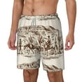 thumbnail image 1 of Picia Western Desert Cowboys2 pattern Mens Swim Trunks with Compression Liner Stretch Beach Shorts Quick Dry with Zipper Pockets No-Chafing Board Shorts-Small, 1 of 9