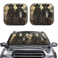thumbnail image 1 of Picia Western Desert Skull Cowboy 2 Piece Car Windshield Sun Shade Foldable | Foldable Sun Shield for Front Window Blocks UV Rays and Keeps Your Vehicle Cool-Small, 1 of 7
