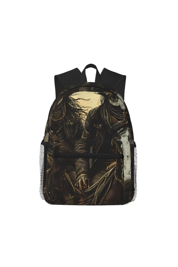 Western Desert Skull Cowboy Large Capacity Backpack Classic Style Backpack Casual Backpack Water-Resistant School Work Travel Outdoor Backpack
