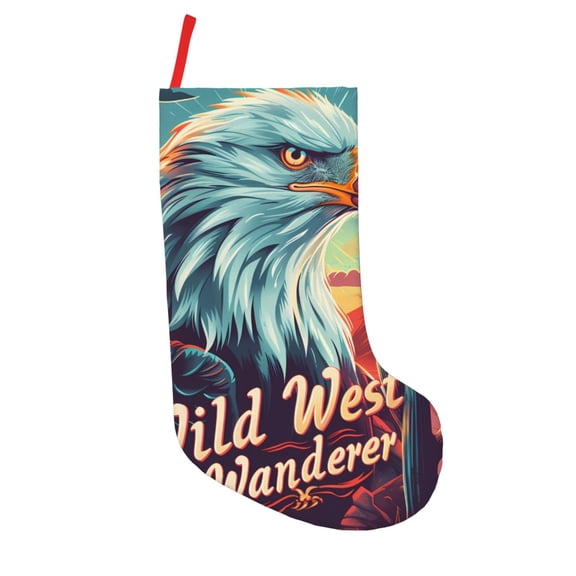 Picia Western Style Bald Eagle Pattern Christmas Stockings, 18 Inches Knit Christmas Stockings, Stockings Christmas Cable Knitted Xmas Hanging Stockings
