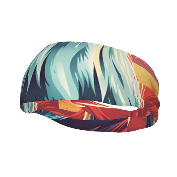 Picia Western Style Bald Eagle Print Mens Running Headband,Mens Sweatband Sports Headband for Running,Cycling,Basketball,Yoga,Fitness Workout