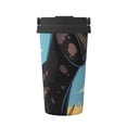 thumbnail image 1 of Picia Whimsical Cartoon Cow Pattern 500ml Carry Insulated Coffee Mug, Stainless Steel Travel Mug with Hidden Handle, Leak-Proof for Car, Office, Home, and Outdoor Use, 1 of 8